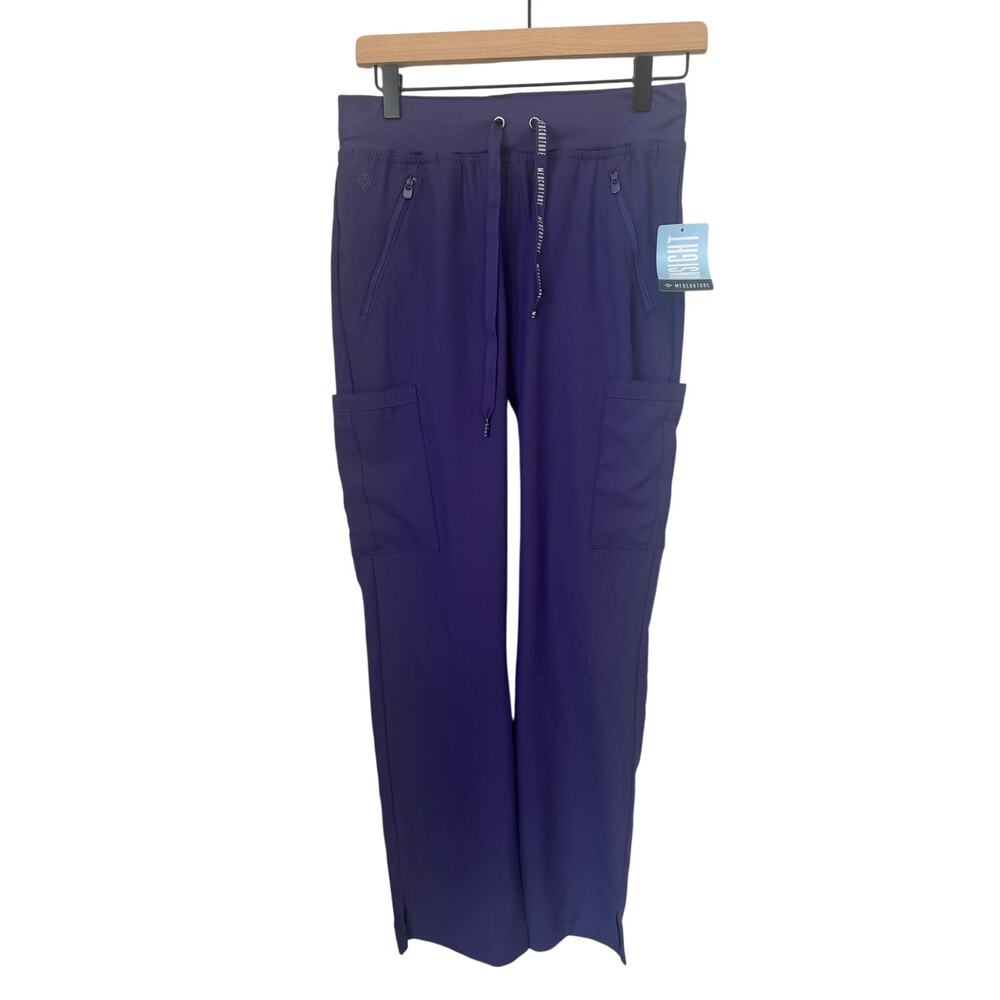 NWT Med Couture Scrub Pants XS Purple Cargo Jogger Medical